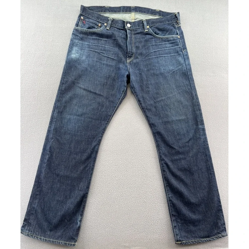 Polo Ralph Lauren Jeans Mens 38x30 Dark Wash Straight Leg Denim Blue Cotton